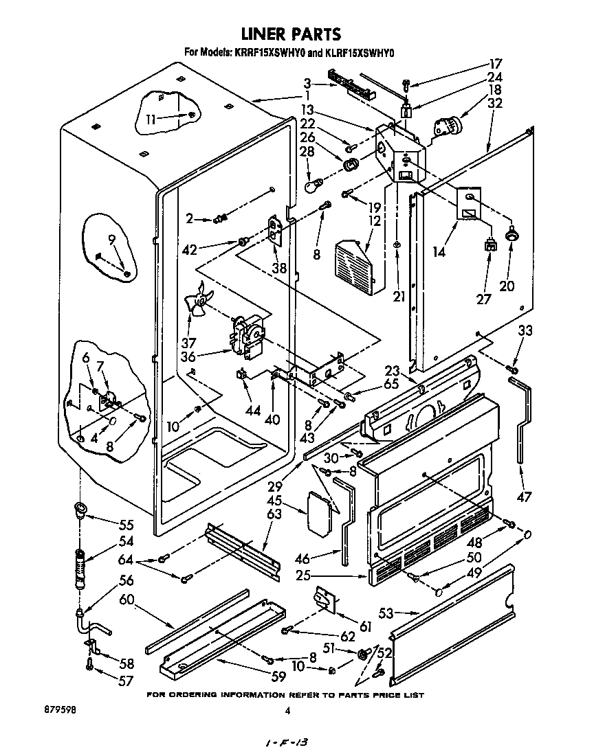 KitchenAid KLRF15XSWHY0 liner diagram