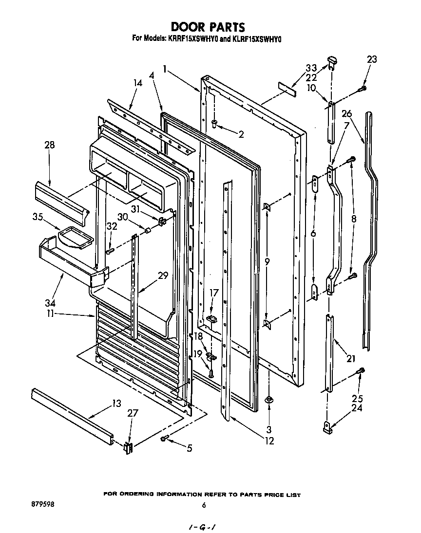 KitchenAid KLRF15XSWHY0 door diagram