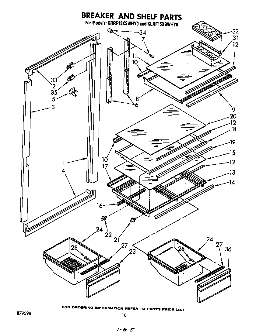 KitchenAid KLRF15XSWHY0 breaker and shelf diagram