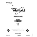 Whirlpool ET16JKXSW00 front cover diagram