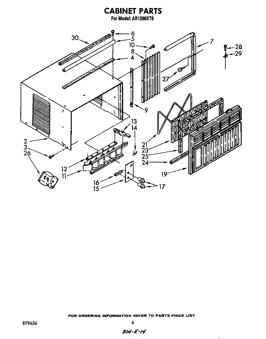 Whirlpool AR1200XT0 cabinet diagram