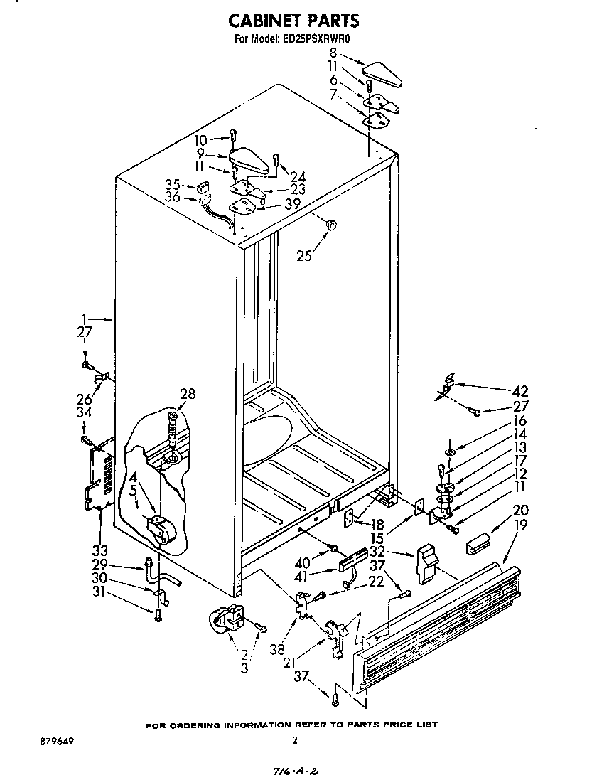 Whirlpool ED25PSXRWR0 cabinet diagram