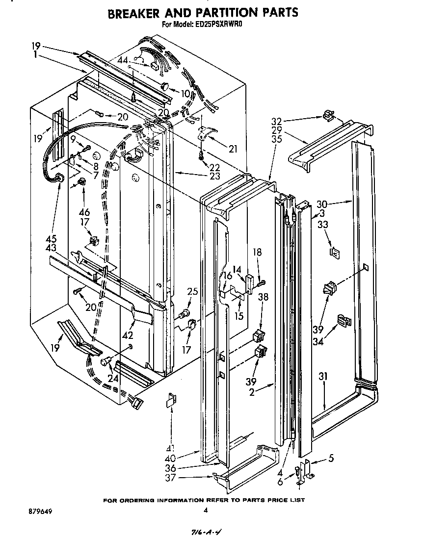 Whirlpool ED25PSXRWR0 breaker and partition diagram