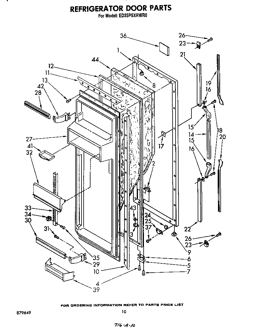 Whirlpool ED25PSXRWR0 refrigerator door diagram
