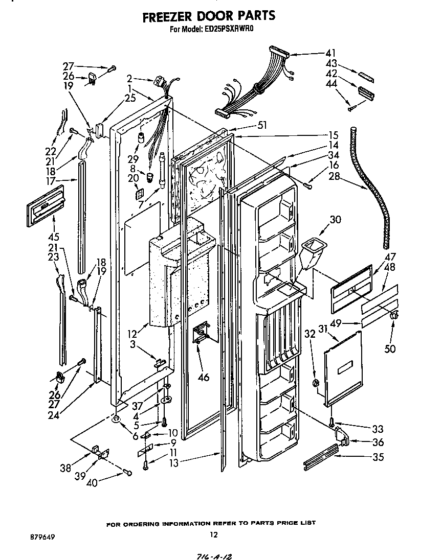 Whirlpool ED25PSXRWR0 freezer door diagram