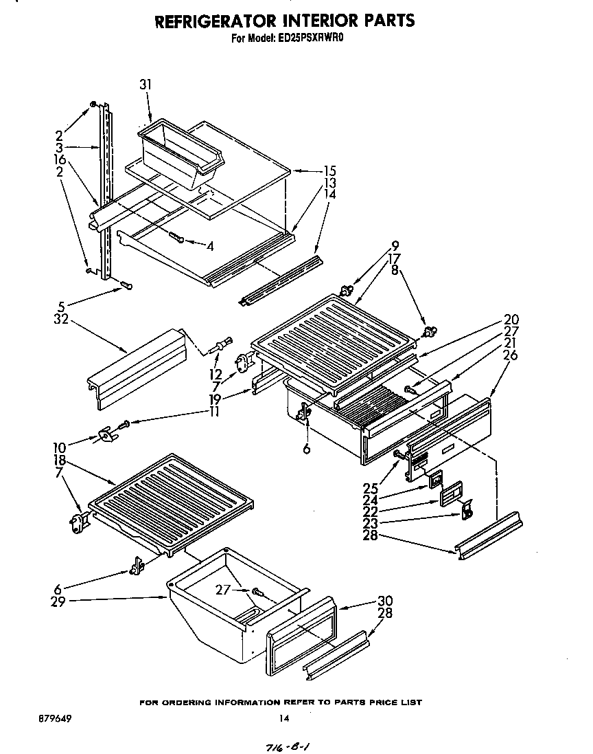 Whirlpool ED25PSXRWR0 refrigerator interior diagram