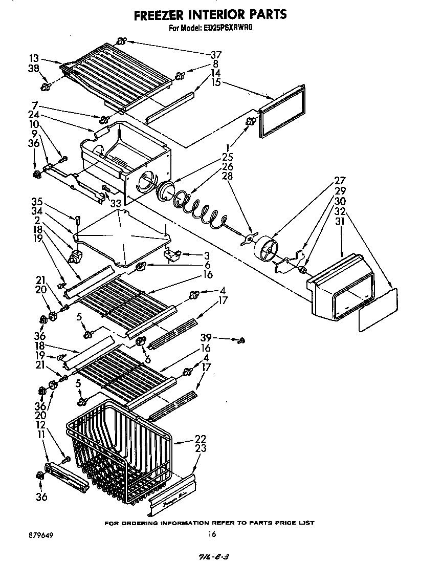 Whirlpool ED25PSXRWR0 freezer interior diagram