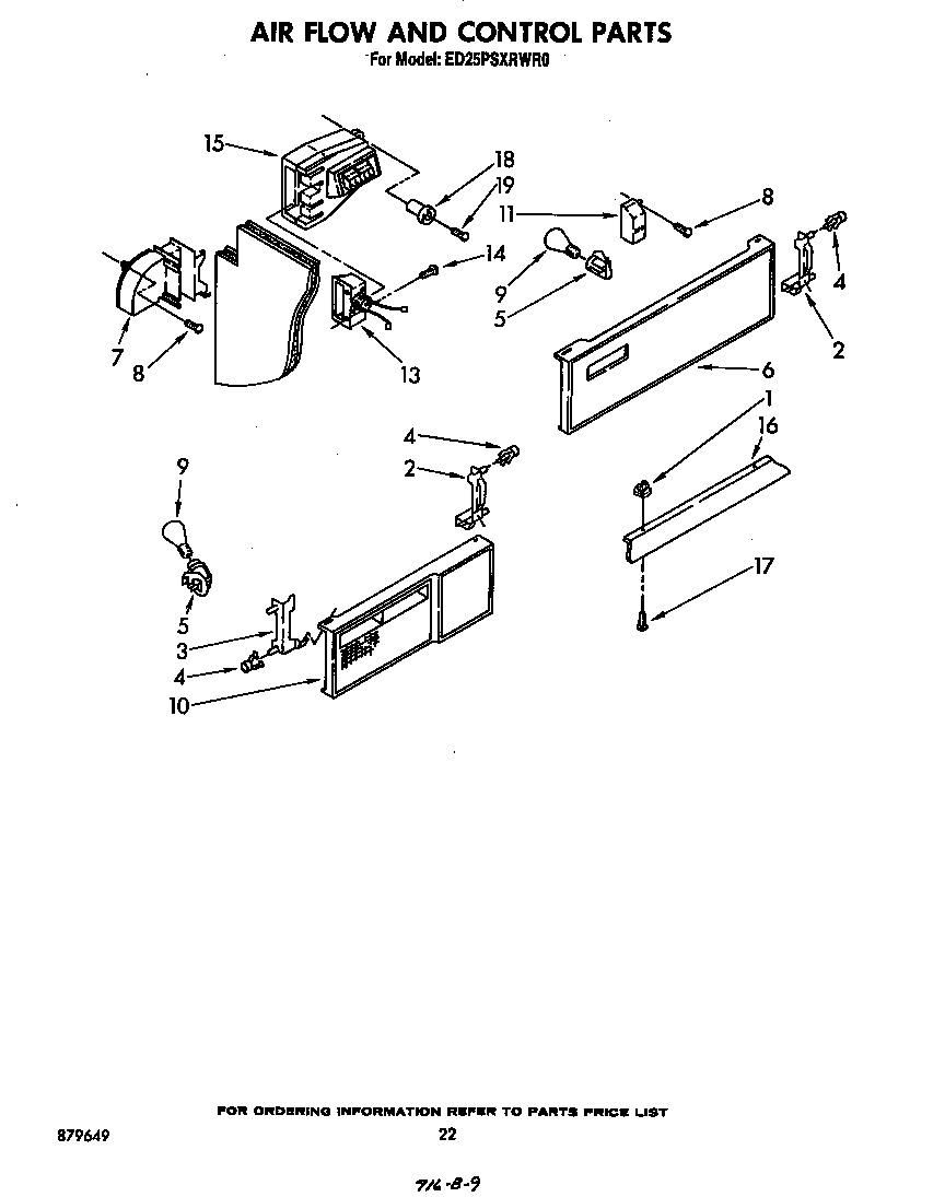 Whirlpool ED25PSXRWR0 airflow and control diagram