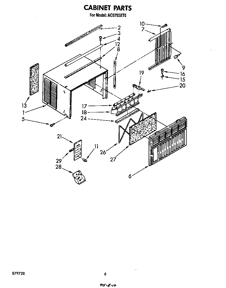 Whirlpool AC0752XT0 cabinet diagram
