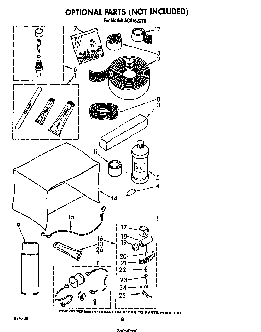 Whirlpool AC0752XT0 lit/optional diagram