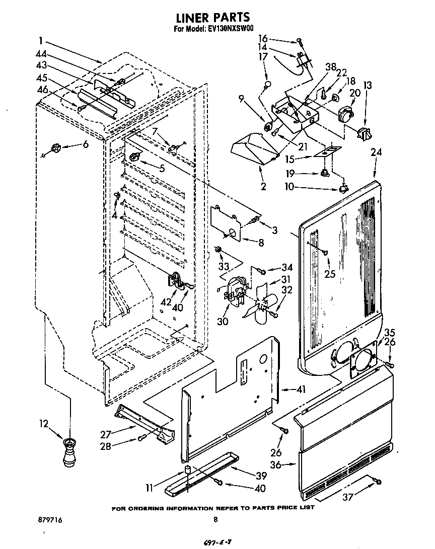 Whirlpool EV130NXSW00 liner diagram