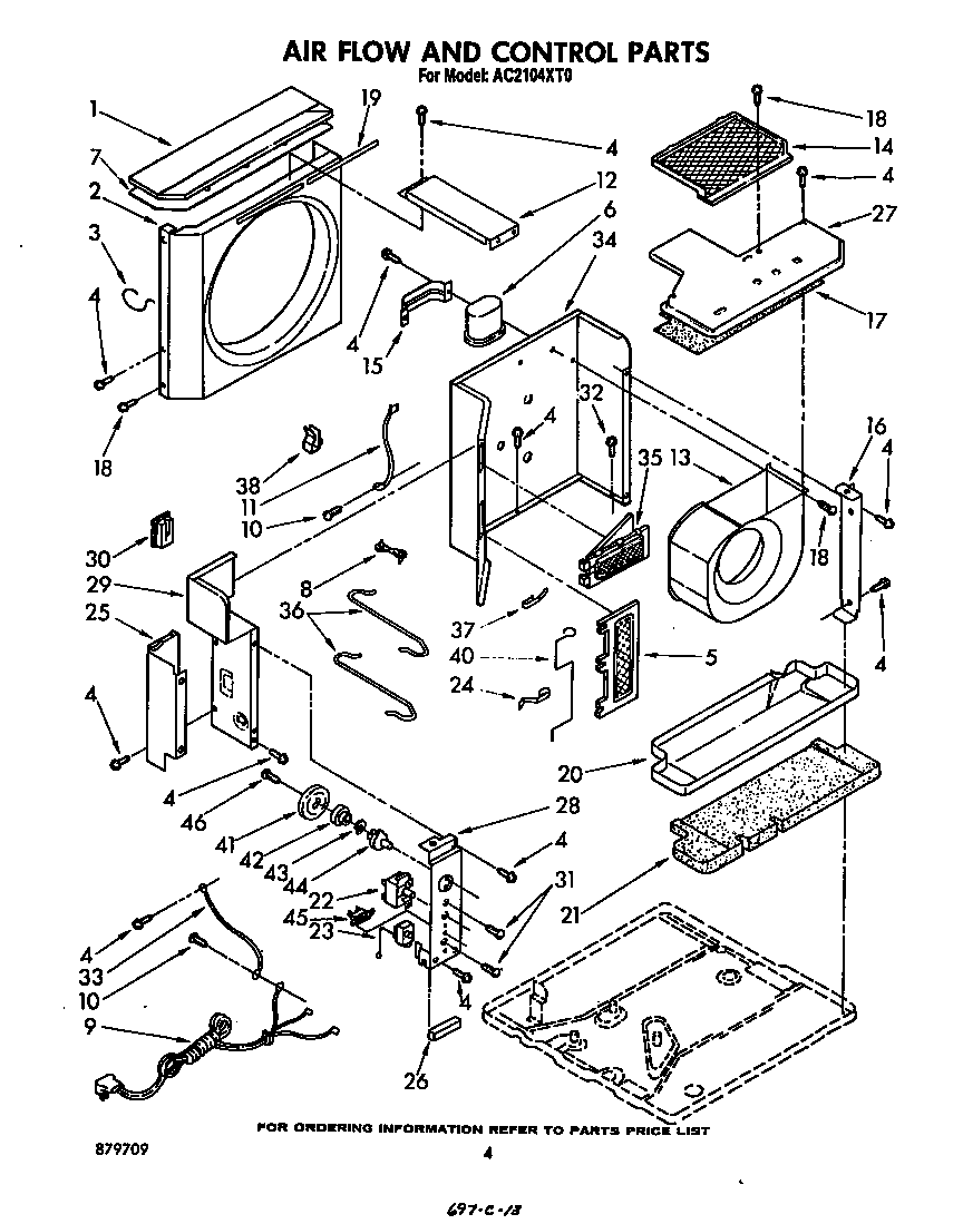Whirlpool AC2104XT0 airflow and control diagram