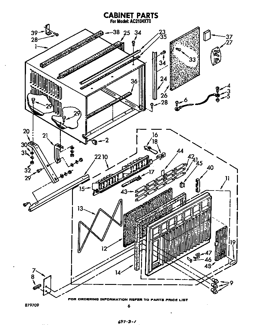 Whirlpool AC2104XT0 cabinet diagram