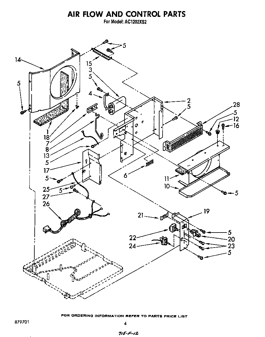 Whirlpool AC1202XS2 airflow and control diagram