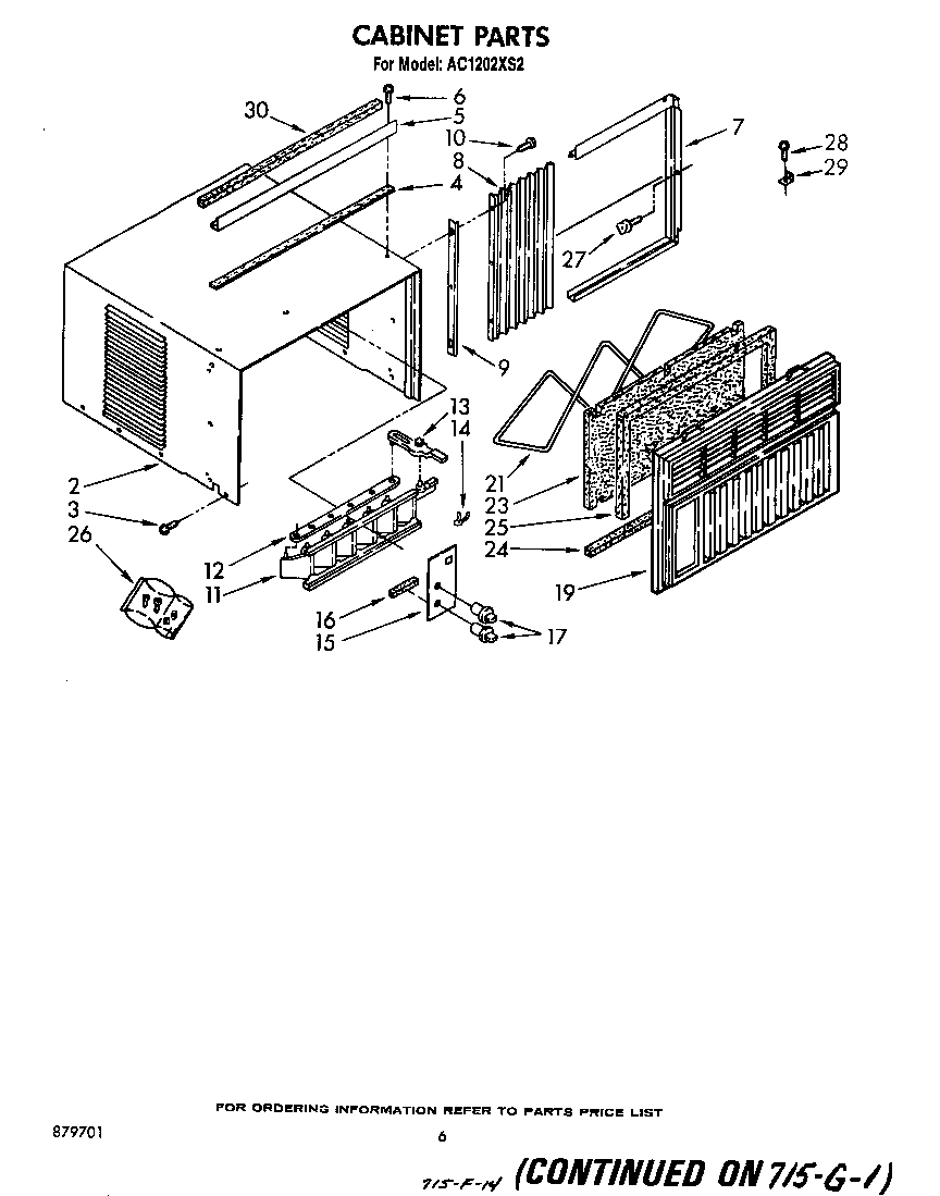 Whirlpool AC1202XS2 cabinet diagram