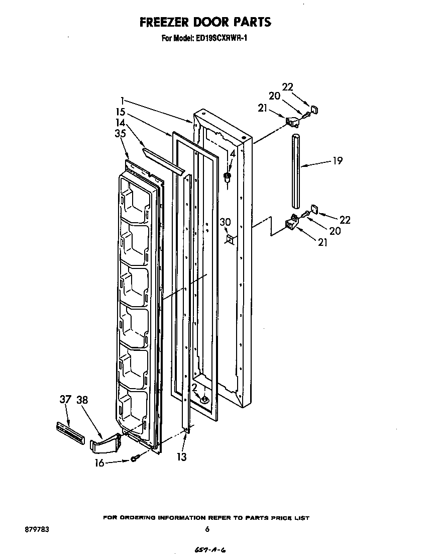 Whirlpool ED19SCXRWR1 freezer door diagram