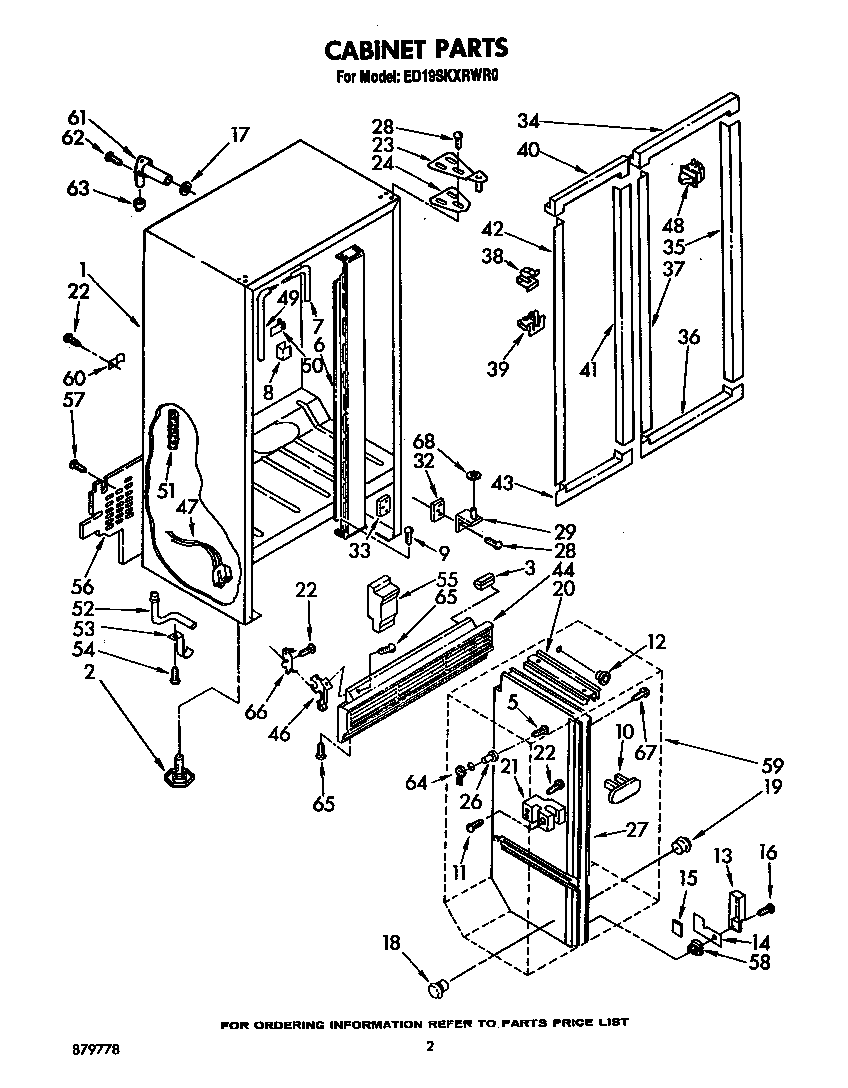 Whirlpool ED19SKXRWR0 cabinet diagram