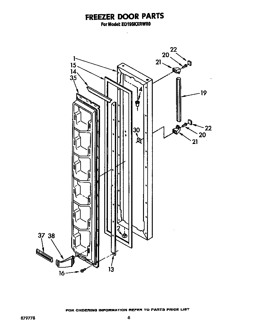 Whirlpool ED19SKXRWR0 freezer door diagram