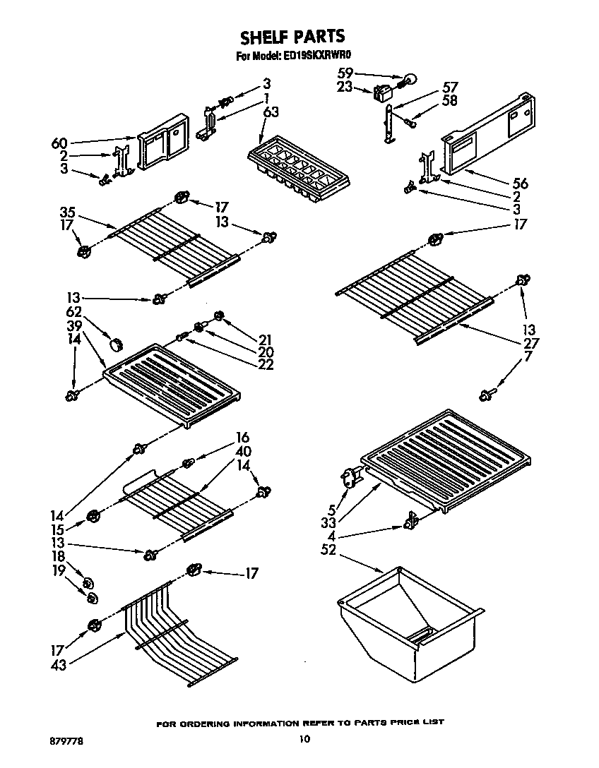 Whirlpool ED19SKXRWR0 shelf diagram