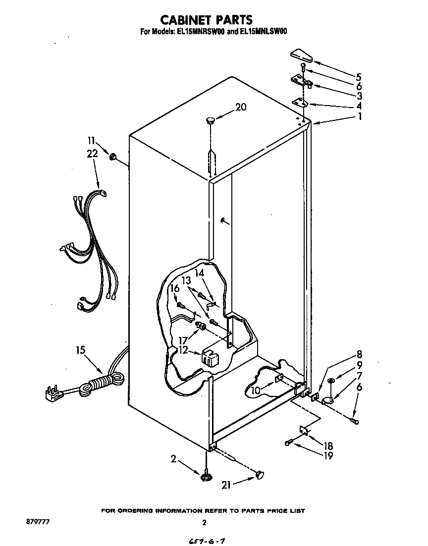Whirlpool EL15MNRSW00 cabinet diagram