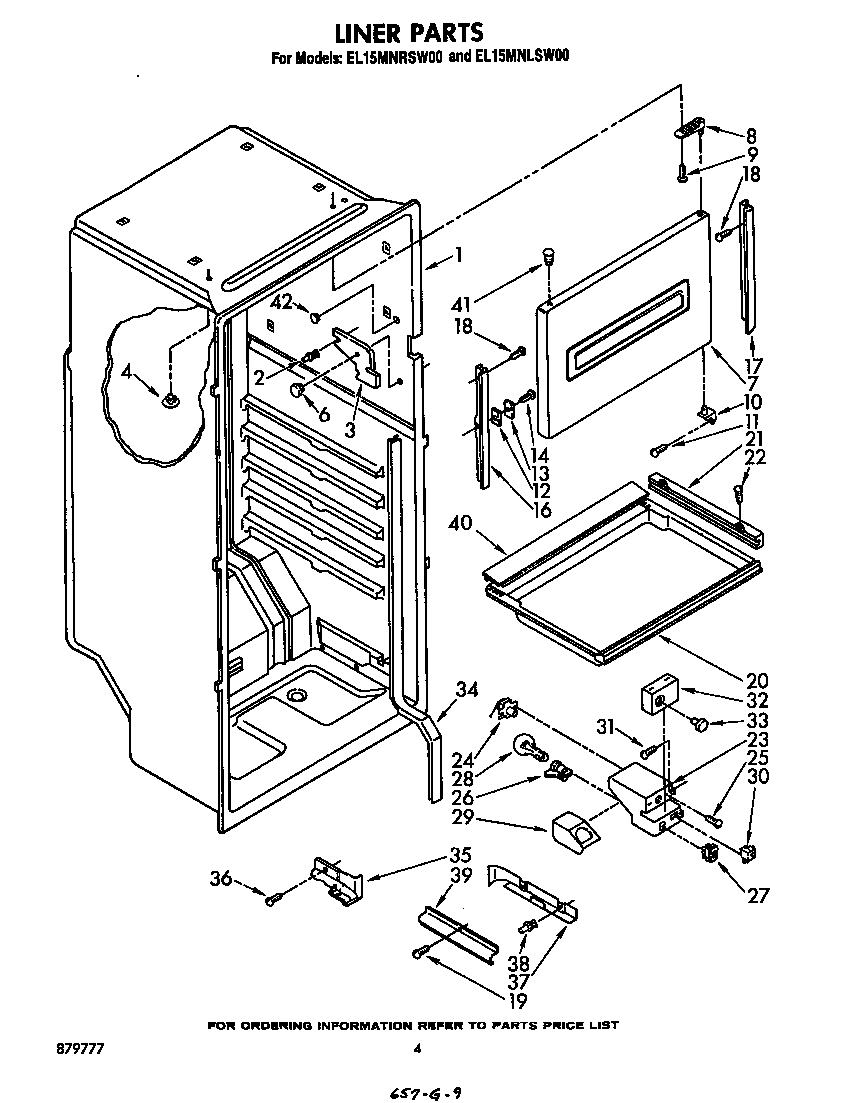 Whirlpool EL15MNRSW00 liner diagram