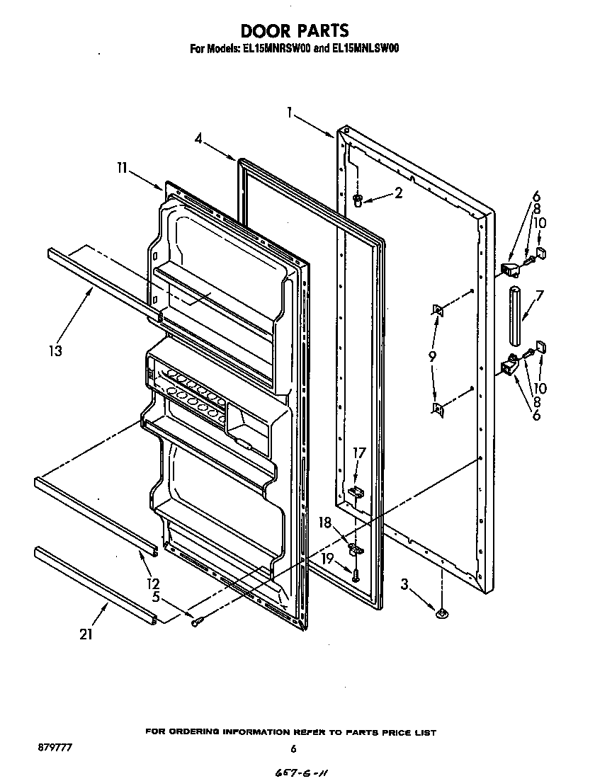 Whirlpool EL15MNRSW00 door diagram