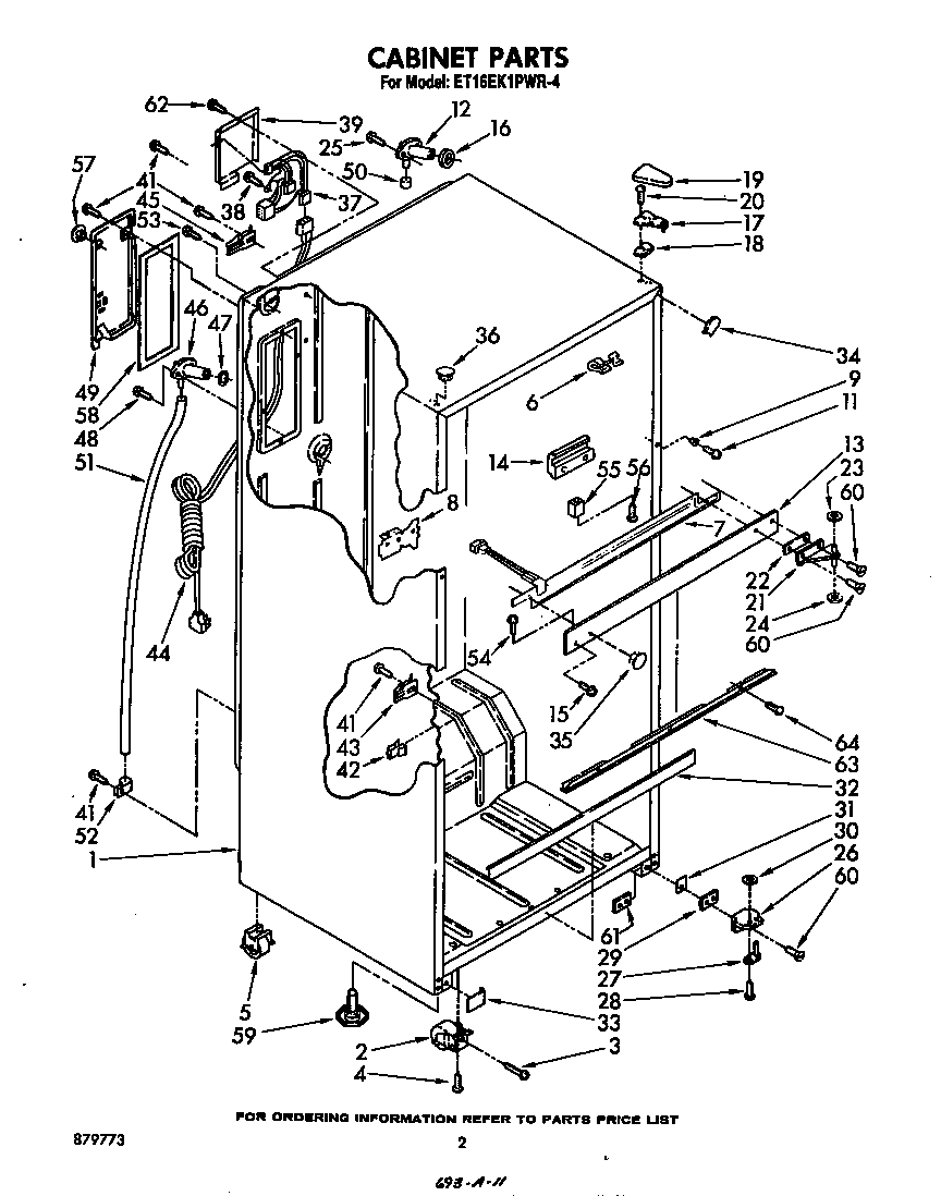 Whirlpool ET16EK1PWR4 cabinet diagram