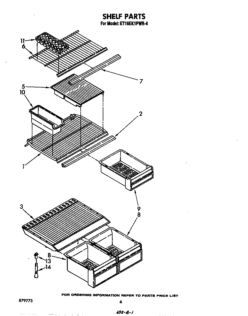 Whirlpool ET16EK1PWR4 shelf diagram