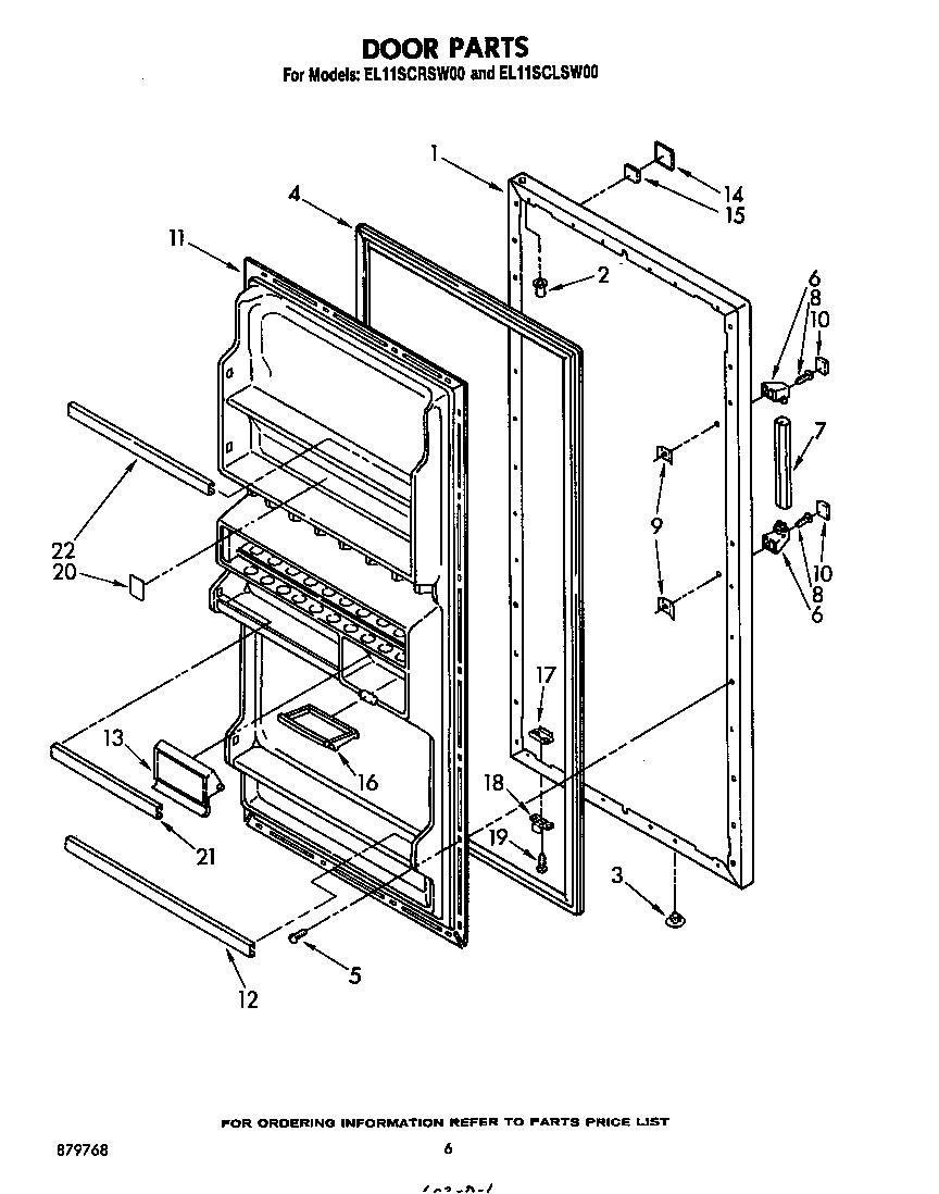 Whirlpool EL11SCLSW00 door diagram