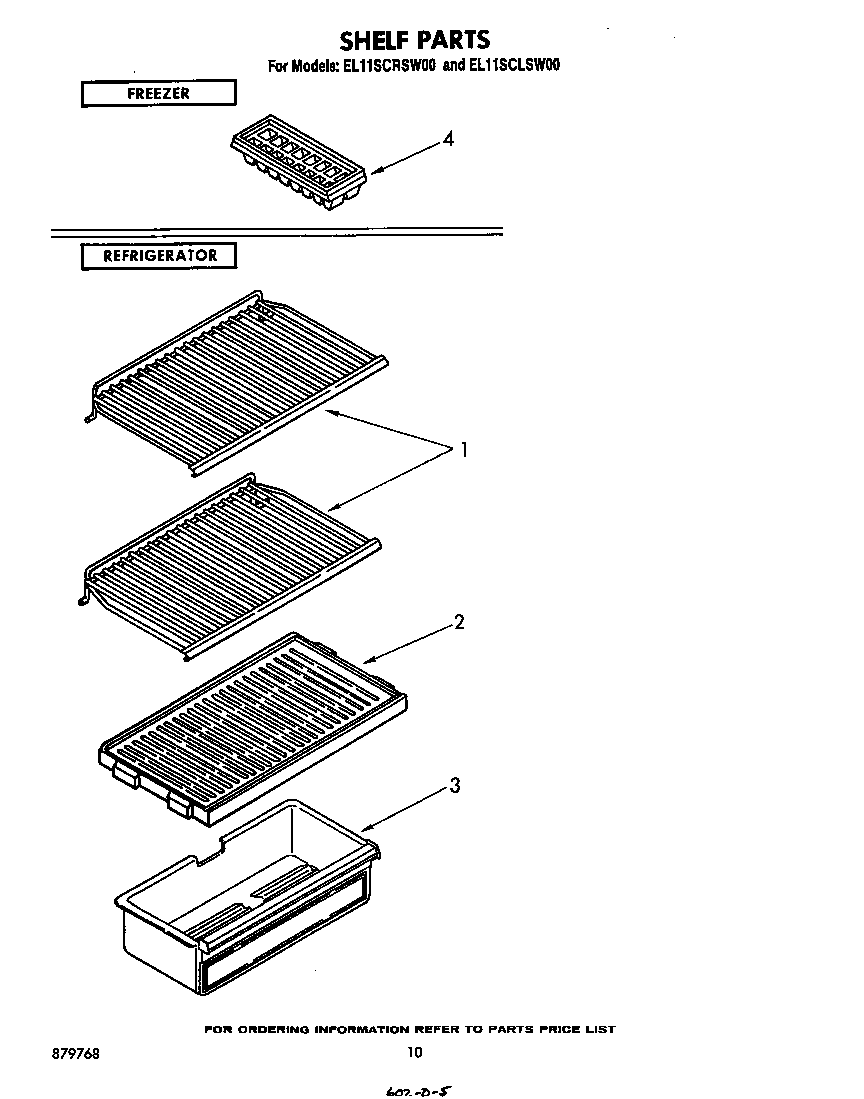Whirlpool EL11SCLSW00 shelf diagram
