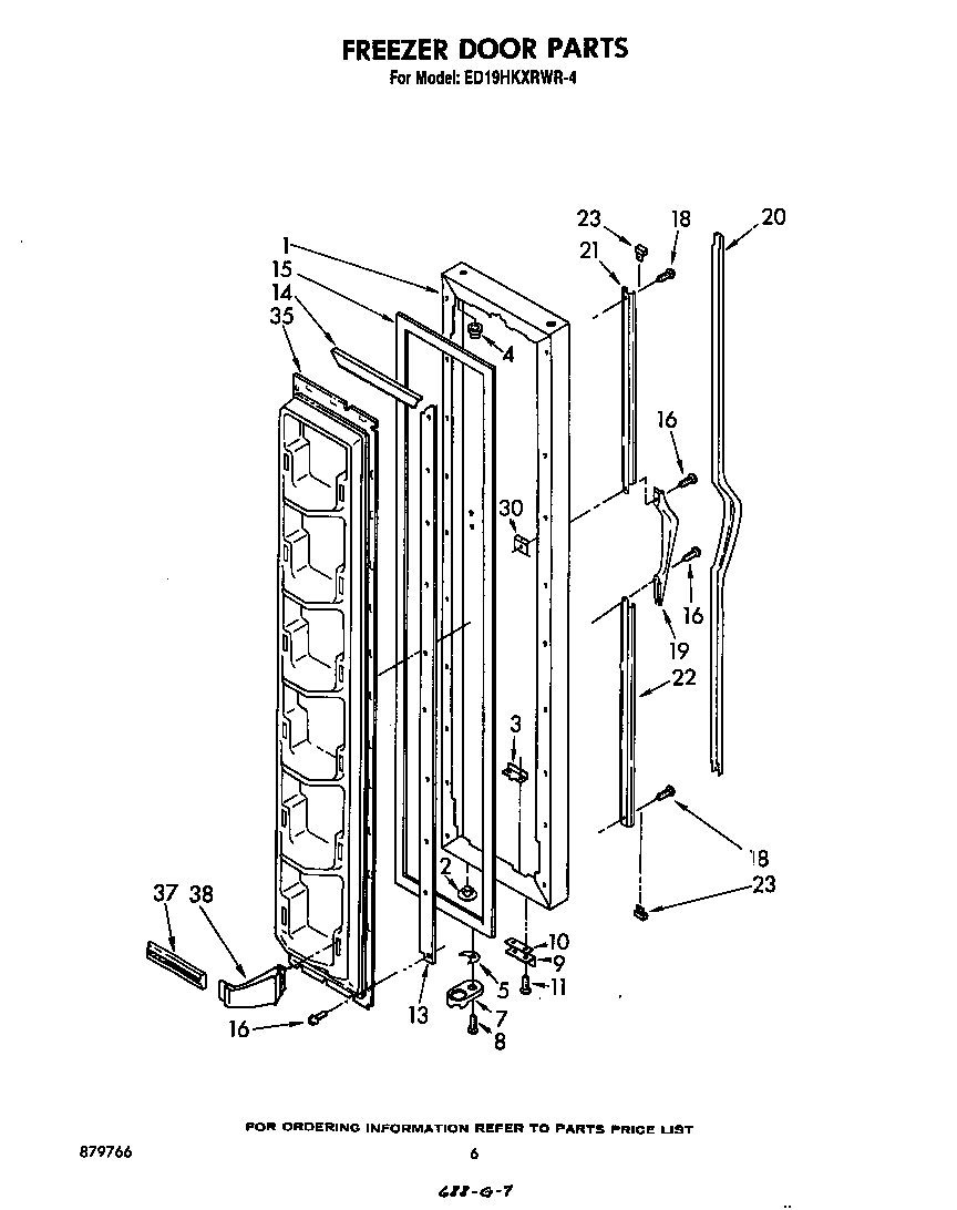 Whirlpool ED19HKXRWR4 freezer door diagram