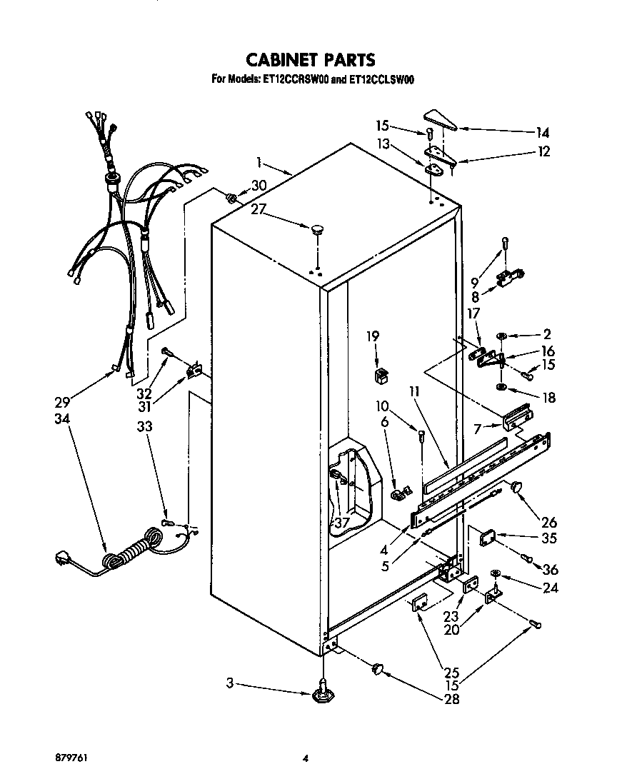 Whirlpool ET12CCRSW00 cabinet diagram