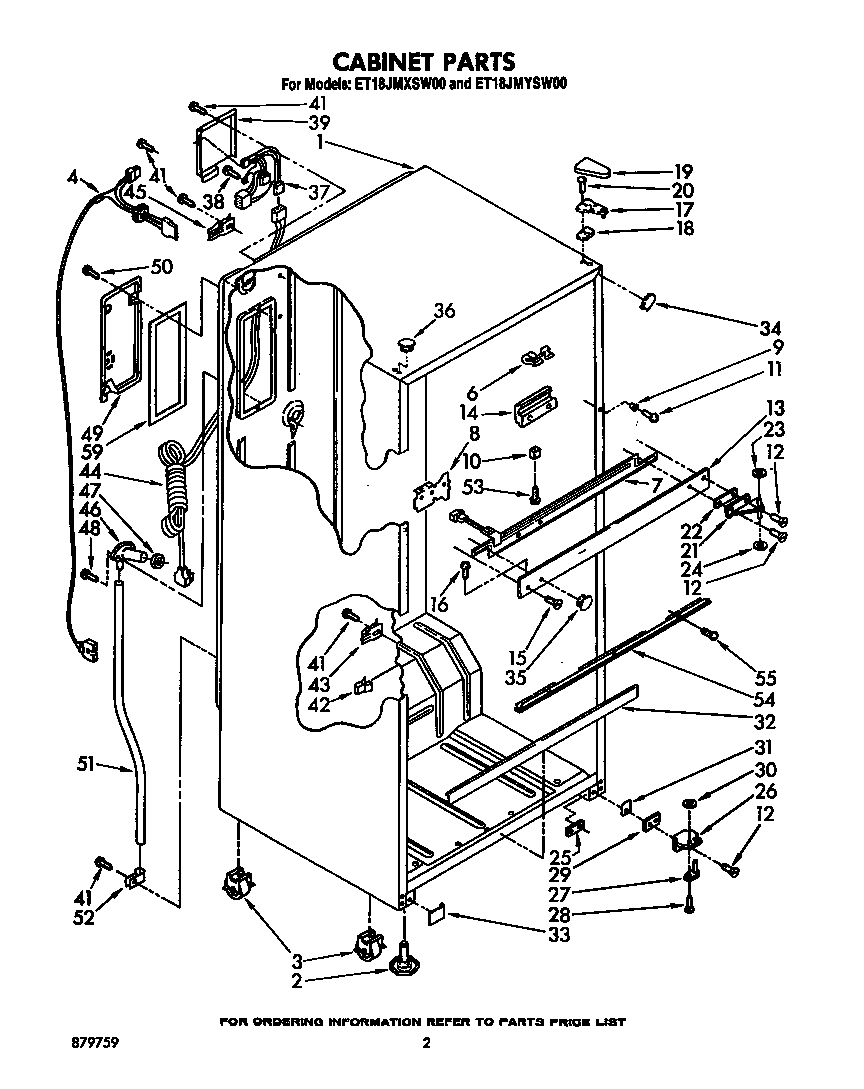 Whirlpool ET18JMXSW00 cabinet diagram