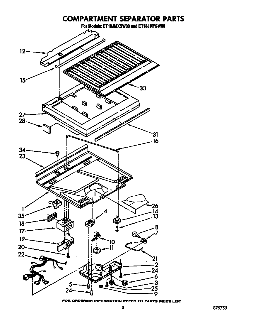 Whirlpool ET18JMXSW00 compartment separator diagram