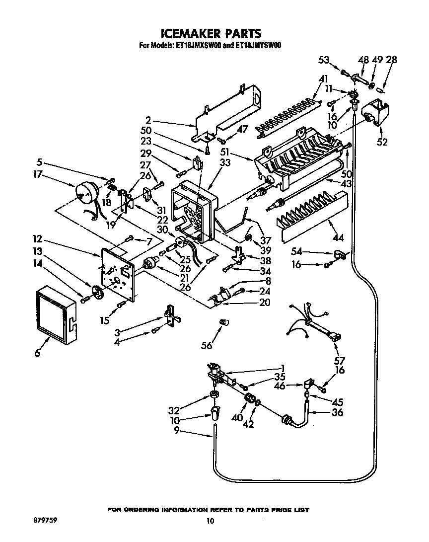 Whirlpool ET18JMXSW00 icemaker diagram