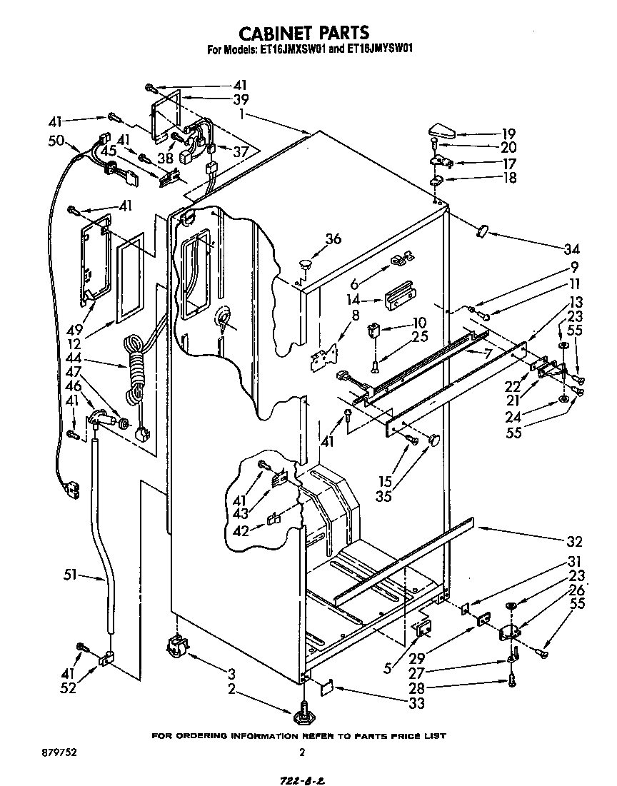 Whirlpool ET16JMXSW01 cabinet diagram