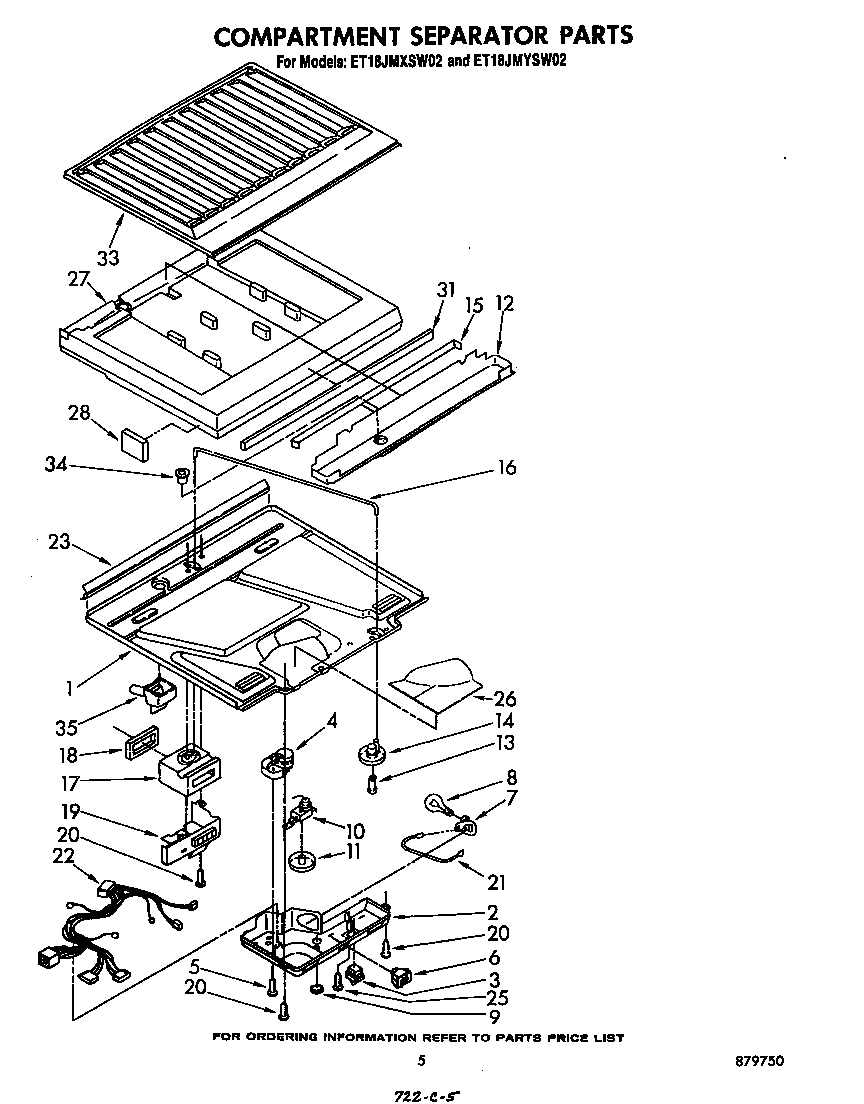 Whirlpool ET18JMXSW02 compartment separator diagram