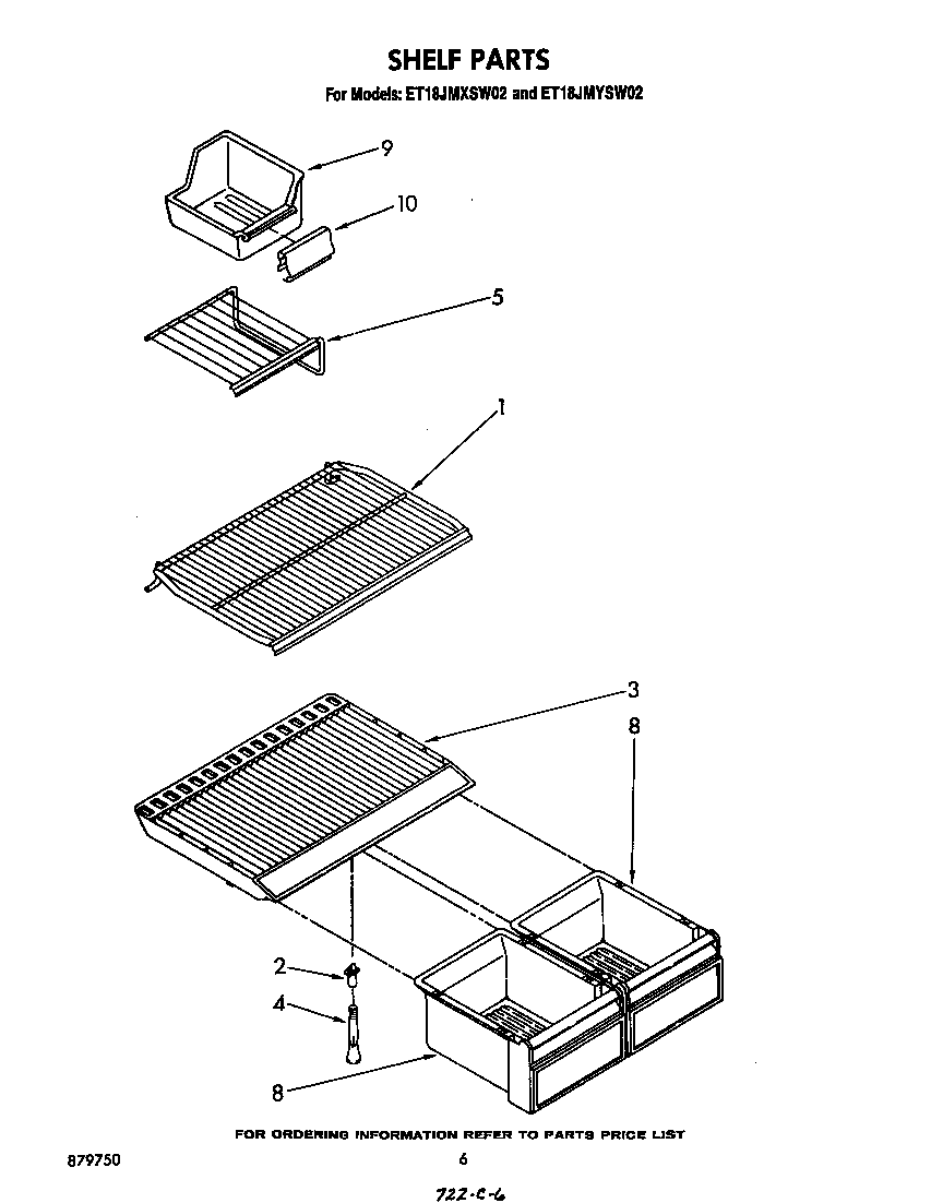 Whirlpool ET18JMXSW02 shelf diagram