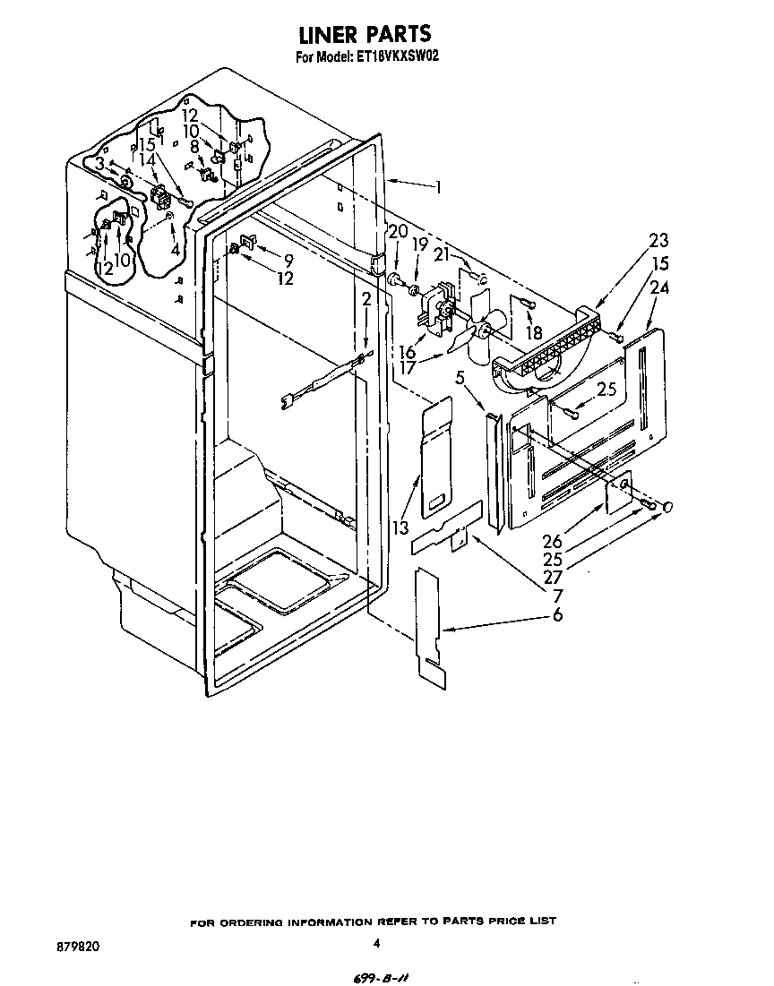 Whirlpool ET18VKXSW02 liner diagram