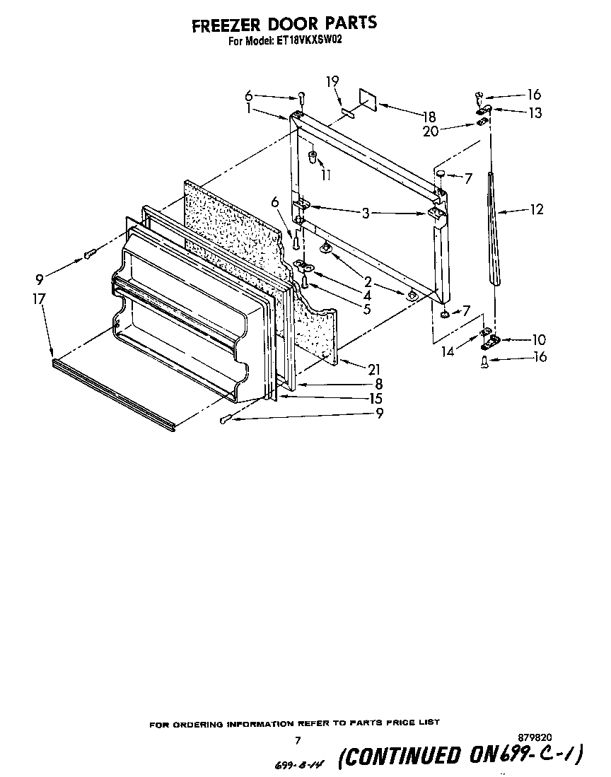 Whirlpool ET18VKXSW02 freezer door diagram