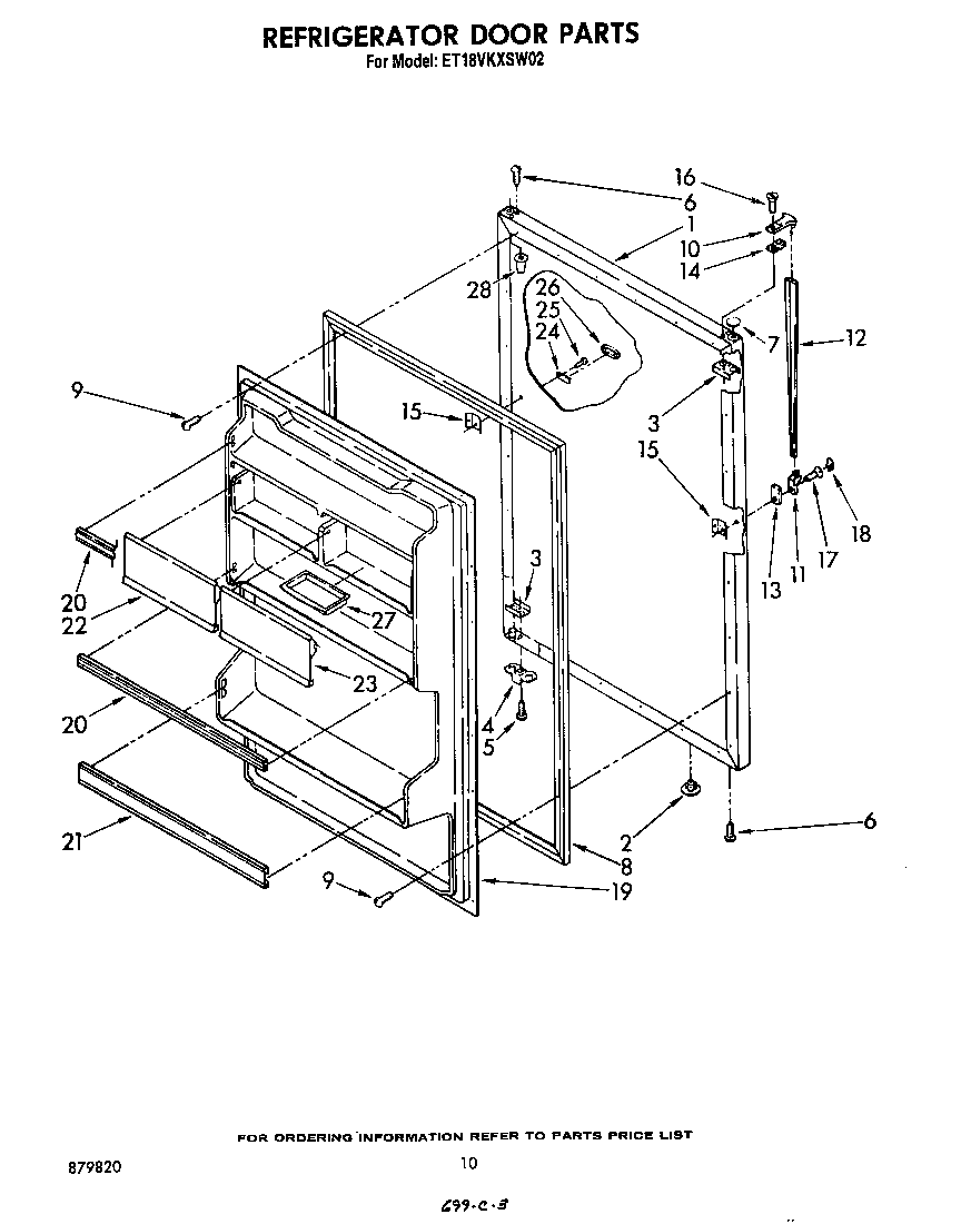 Whirlpool ET18VKXSW02 refrigerator door diagram