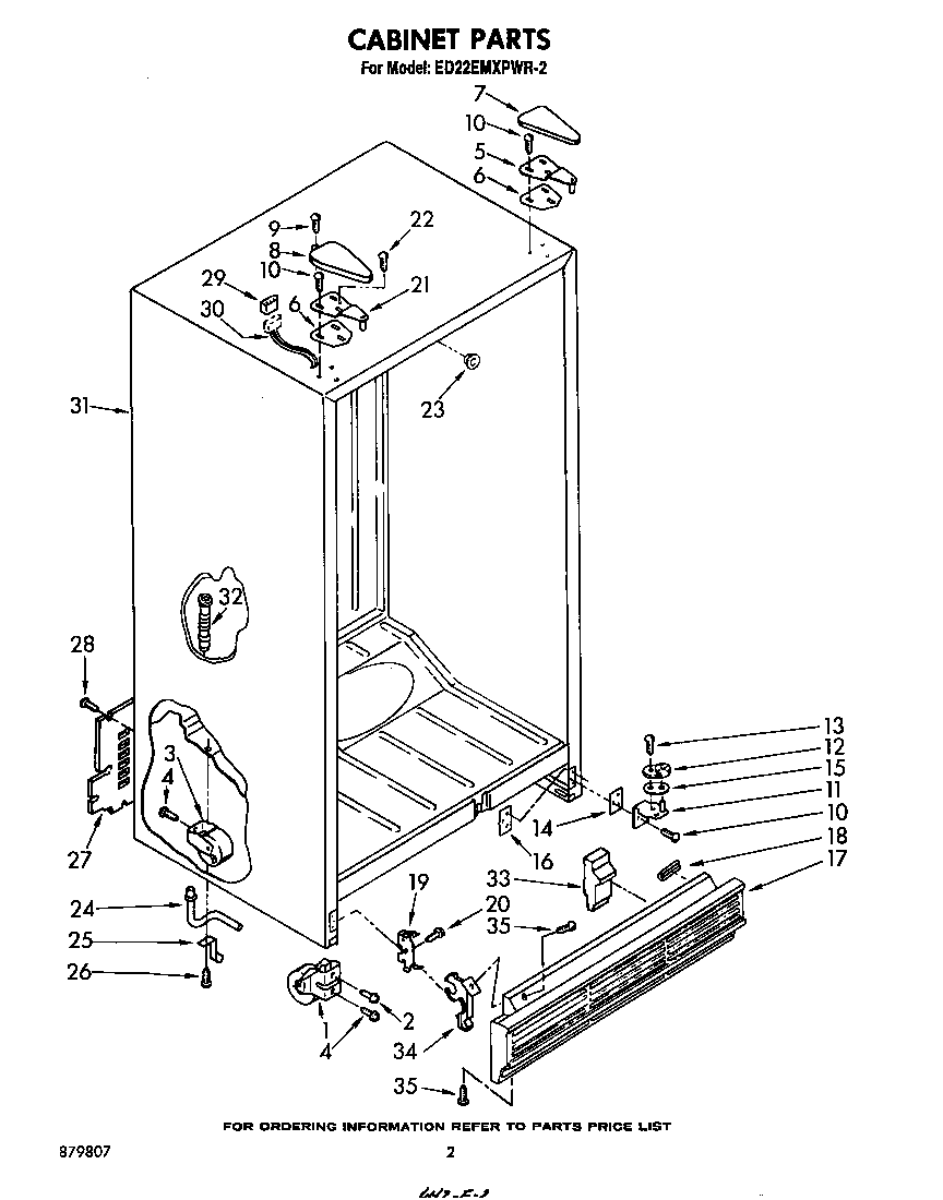 Whirlpool ED22EMXPWR2 cabinet diagram
