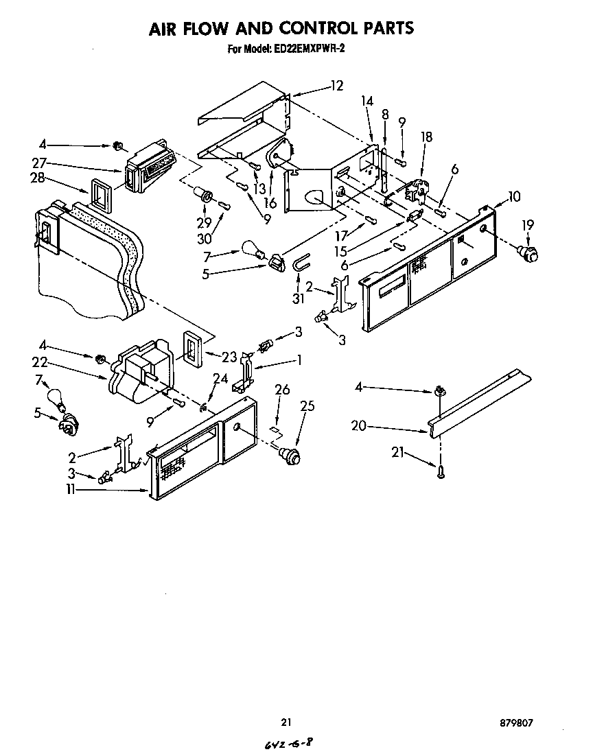 Whirlpool ED22EMXPWR2 air flow and control diagram