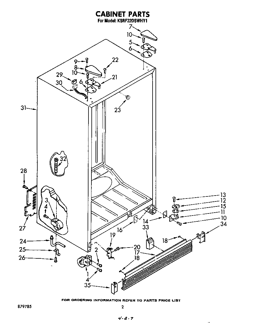 KitchenAid KSRF22DSWHY1 cabinet diagram