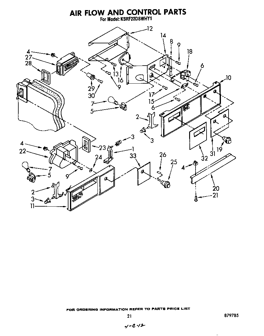 KitchenAid KSRF22DSWHY1 air flow and control diagram