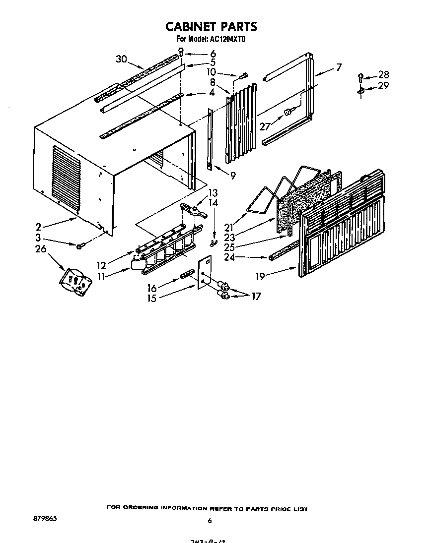 Whirlpool AC1204XT0 cabinet diagram
