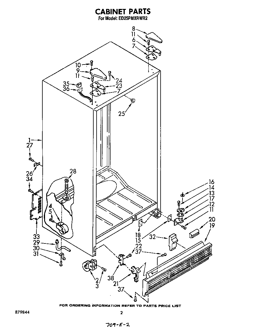 Whirlpool ED25PMXRWR2 cabinet diagram