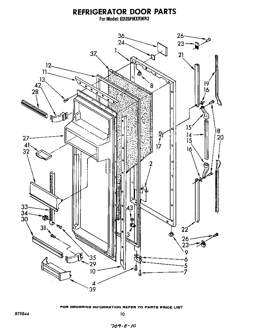 Whirlpool ED25PMXRWR2 refrigerator door diagram