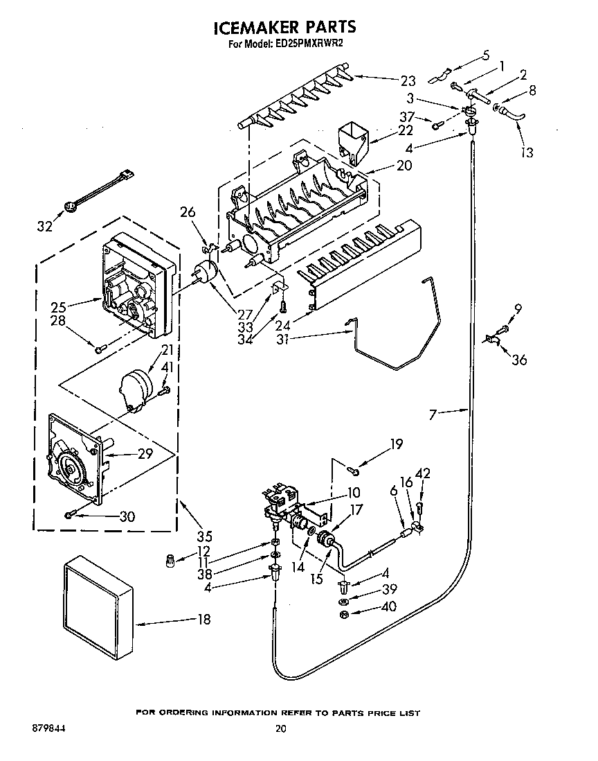Whirlpool ED25PMXRWR2 ice maker diagram