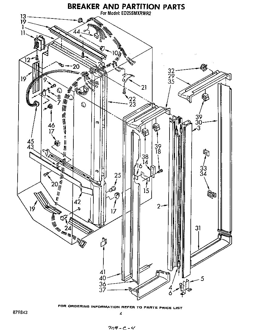 Whirlpool ED25SMXRWR2 breaker and partition diagram